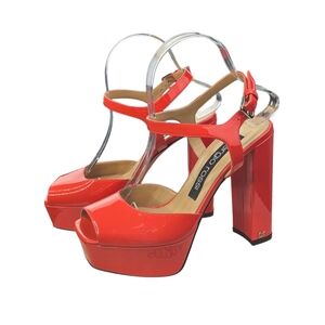🎁HOLIDAY SPECIAL🎁SERGIO ROSSI Milano Coral Patent Leather Platform Sandals